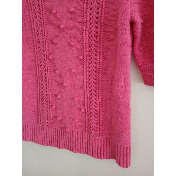 J. Crew Womens S Pink Textured Bobble Knit Sweater Top Preppy Chic Whimsical - Picture 2 of 7